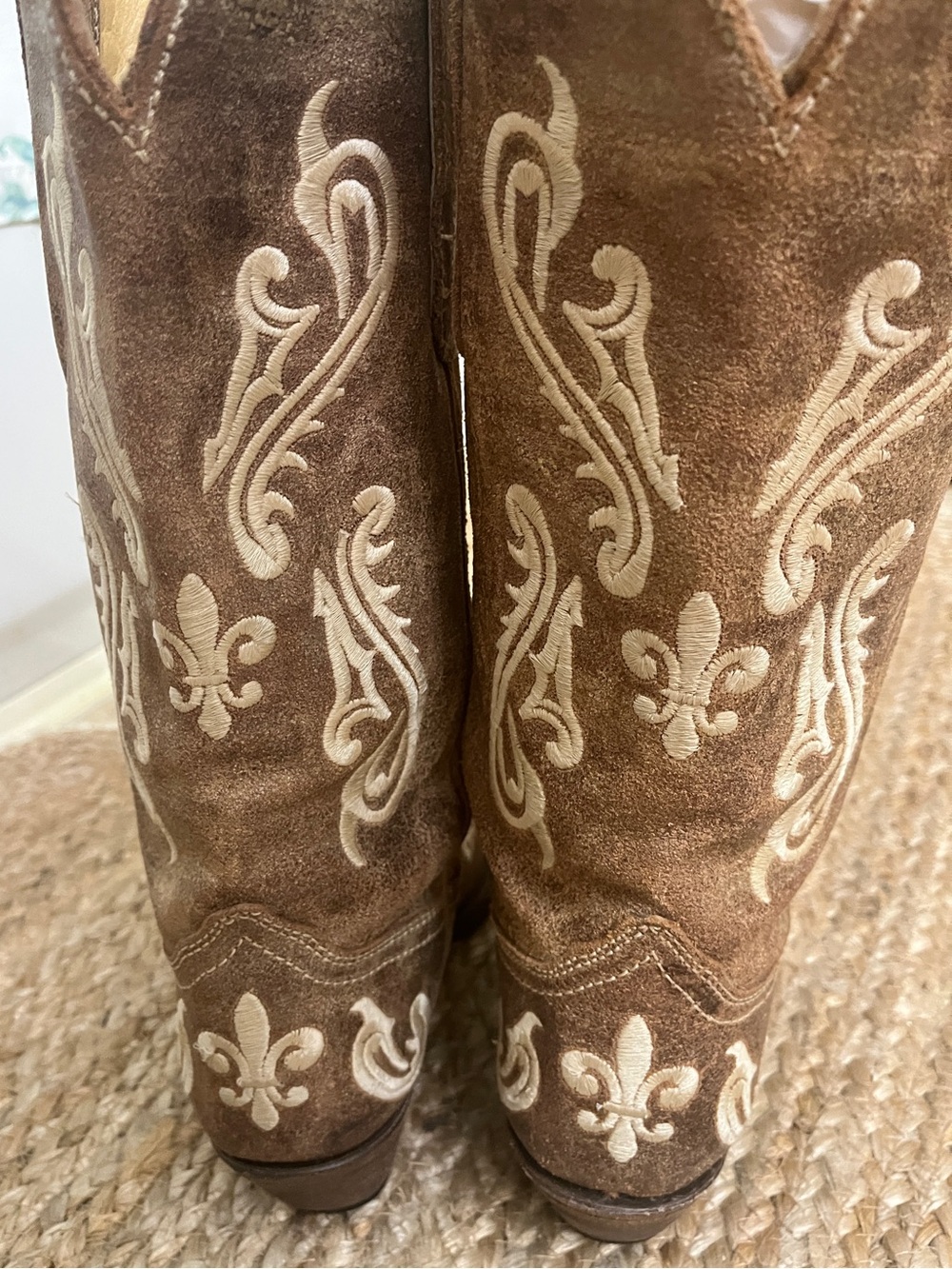 Sz 9 Corral R1974 Honey Cortez Fleur de lis Stitched Western Boots - Picture 13 of 17